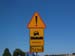 Pologne - panneau route cabossee